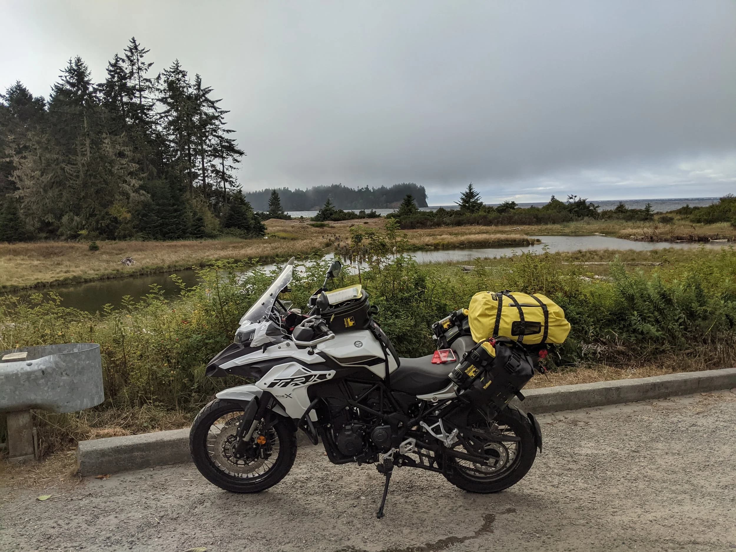 Hoh to Port Angeles
This is the third installment of my trip log of my first overnight trip with the new Benelli TRK502X, doing 7 nights / 8 days from Portland, up the Olympic Peninsula, over to Bellingham and then finally to Orcas Island.
Day 4Planned Destination: Heart o’ the Hills Campground
Actual Destination: Port Angeles
Planned / Actual Accommodation: Camping / Roach Motel
Planned / Actual Miles: 215ish / 204
Planned Route: Leave Hoh, gas in Forks, then out to La Push and Rialto Beach. Then out to Cape Flattery before heading back toward Port Angeles along the Strait of Juan de Fuca and starting up the road toward Hurricane Ridge. Route NotesI broke camp at 10:40 after some socializing with various friendly camp neighbors drawn to the romantic notions of traveling by motorcycle. I enjoy it to be honest; I’m doing something most people just dream about. Of course, there are other people doing things I only dream about (traveling the world by motorcycle, for example); someone’s always got greener grass than yours.
Today’s ride was all pavement and was mostly about covering miles to get to interesting destinations. I’d never been to La Push and wanted to go because it was a surf destination my brother (who used to live in Port Angeles) had talked trying but never did. La Push the town is pretty scrappy, but the beach there is amazing. It was raining and foggy, which added to the mysteriousness. After La Push, I backtracked and then headed to the other side of the Quillayute River to Rialto beach. I almost didn’t do this part; it was raining and the riding wasn’t the best and I didn’t know what to expect. I’m really glad I went, though. Rialto Beach is gorgeous. Somehow, I didn’t get any pictures. There was a park ranger there answering questions and there were lots of people. It’s popular starting point for backpackers. Public restroom was a plus, too.
After walking Rialto Beach for a bit, I headed back to 101 and then up to 112 and headed west along the Strait of Juan de Fuca toward Neah Bay and Cape Flattery. Still raining on and off, but not as bad as it was out toward La Push. As we’re in the middle of the pandemic, a lot of towns in Washington that are on native land are closed to outsiders and/or non-residents. For the most part, that hadn’t been an issue, but Neah Bay was the exception. At about Seal Rock on HWY 112, there was a sign indicating that Neah Bay (and presumably the rest of the Makah Reservation) was open to residents only. I’m sure I could have ridden through without issue, but I’m not interested in being a dick so I turned around and started the ride back toward Port Angeles. I’ll have to come by this way some other time to see Cape Flattery.
The ride to Port Angeles included obligatory stops at Salt Creek (where I’ve surfed with my brother several times) and the WWII gun bunkers at what use to be Camp Hayden. Once in Port Angeles I just rode around looking for a cheap-looking motel that wasn’t too far out of town. Lodging NotesMotels were surprisingly full; there was a mountain biking event in town and it drew a lot of cheapskates (not unlike myself). I ended up at the All View Motel, which was a tad on the sketchy side. Not cheap, though; I think I paid $90 for the night. Let’s just say I did not touch the carpet with my bare feet, and I checked all the way to the foot of the sheets to make sure they had been changed and were not covered in foot lint (they’d been changed). All that said, my back was killing me from three nights camping on a thin air pad and I needed a real bed; I was happy to find a motel. I had dinner out on the back deck at The Rail, made some plans to meet up with a friend in the morning, came back to the motel, plugged in devices for charging, and got a fantastic night’s sleep…finally.