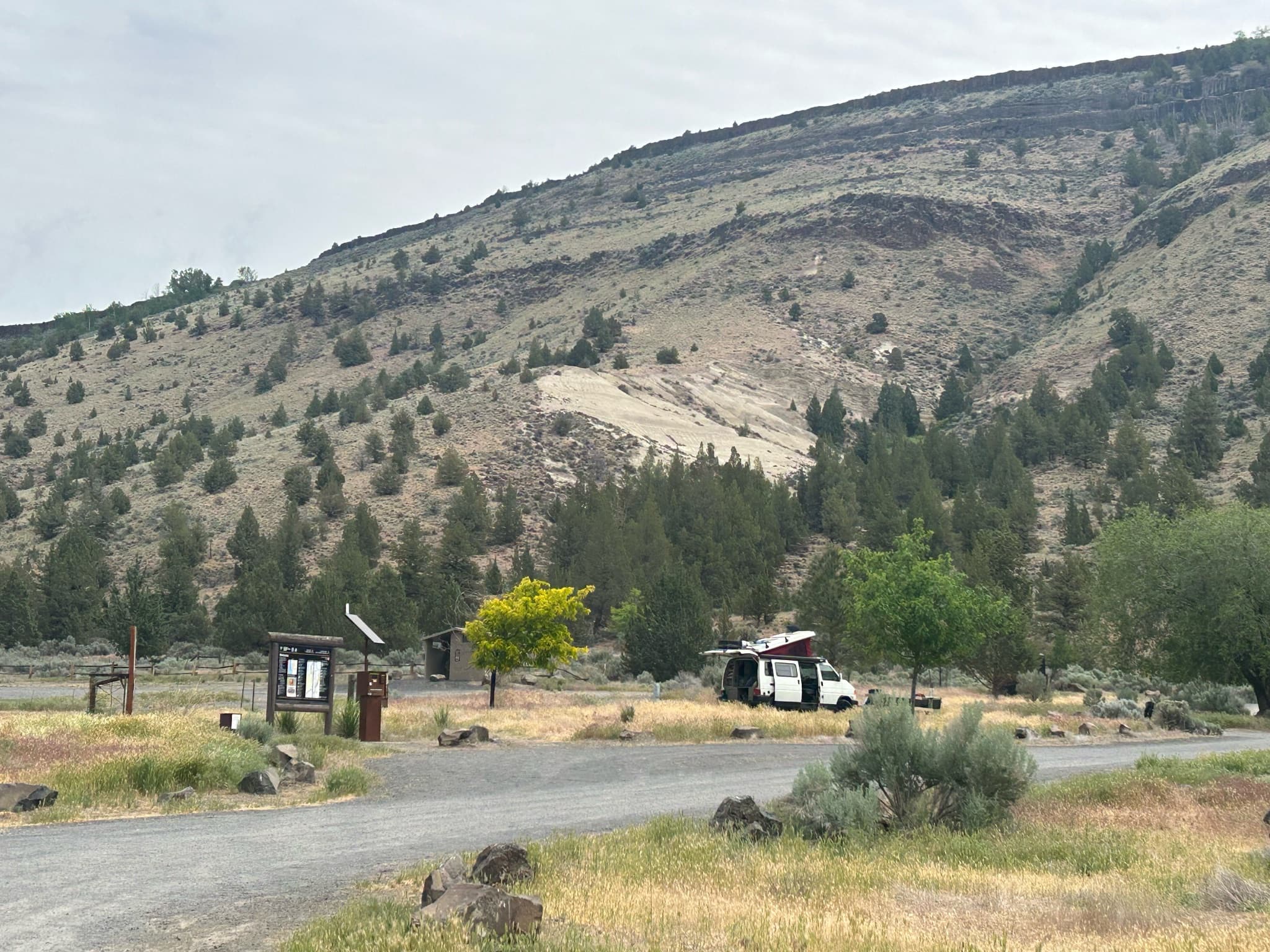 Camping at Mecca Flat, on the Deschutes River earlier this year.